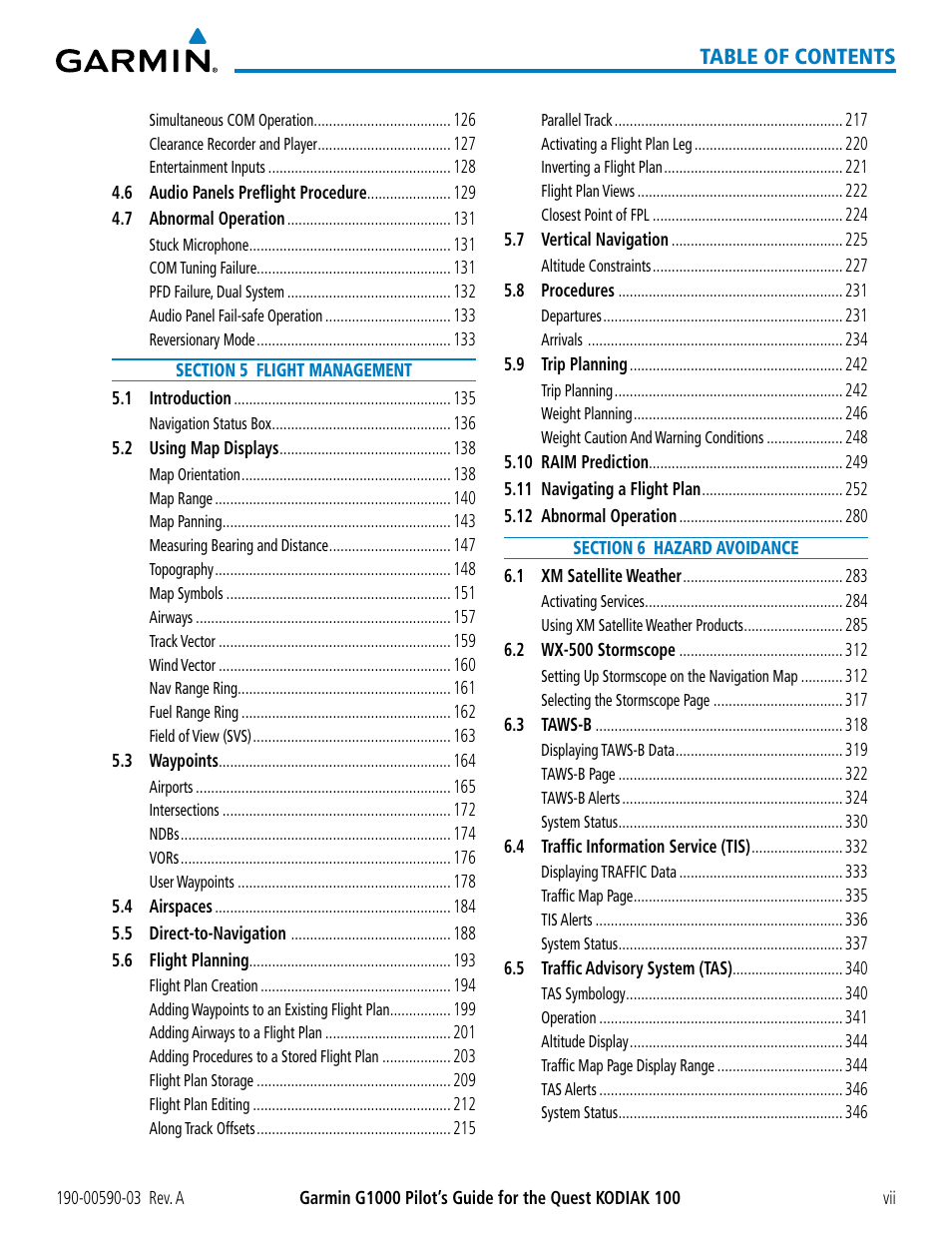 Garmin G1000 Quest Kodiak User Manual | Page 11 / 502