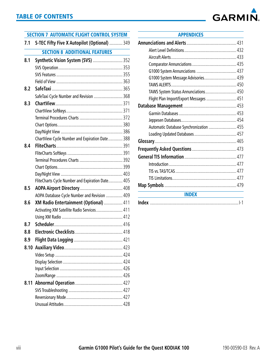 Garmin G1000 Quest Kodiak User Manual | Page 12 / 502