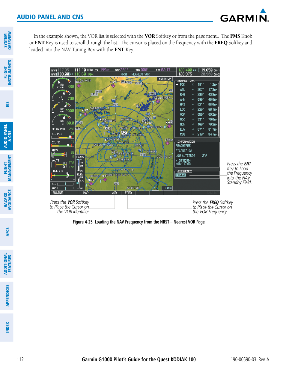 Audio panel and cns | Garmin G1000 Quest Kodiak User Manual | Page 124 / 502