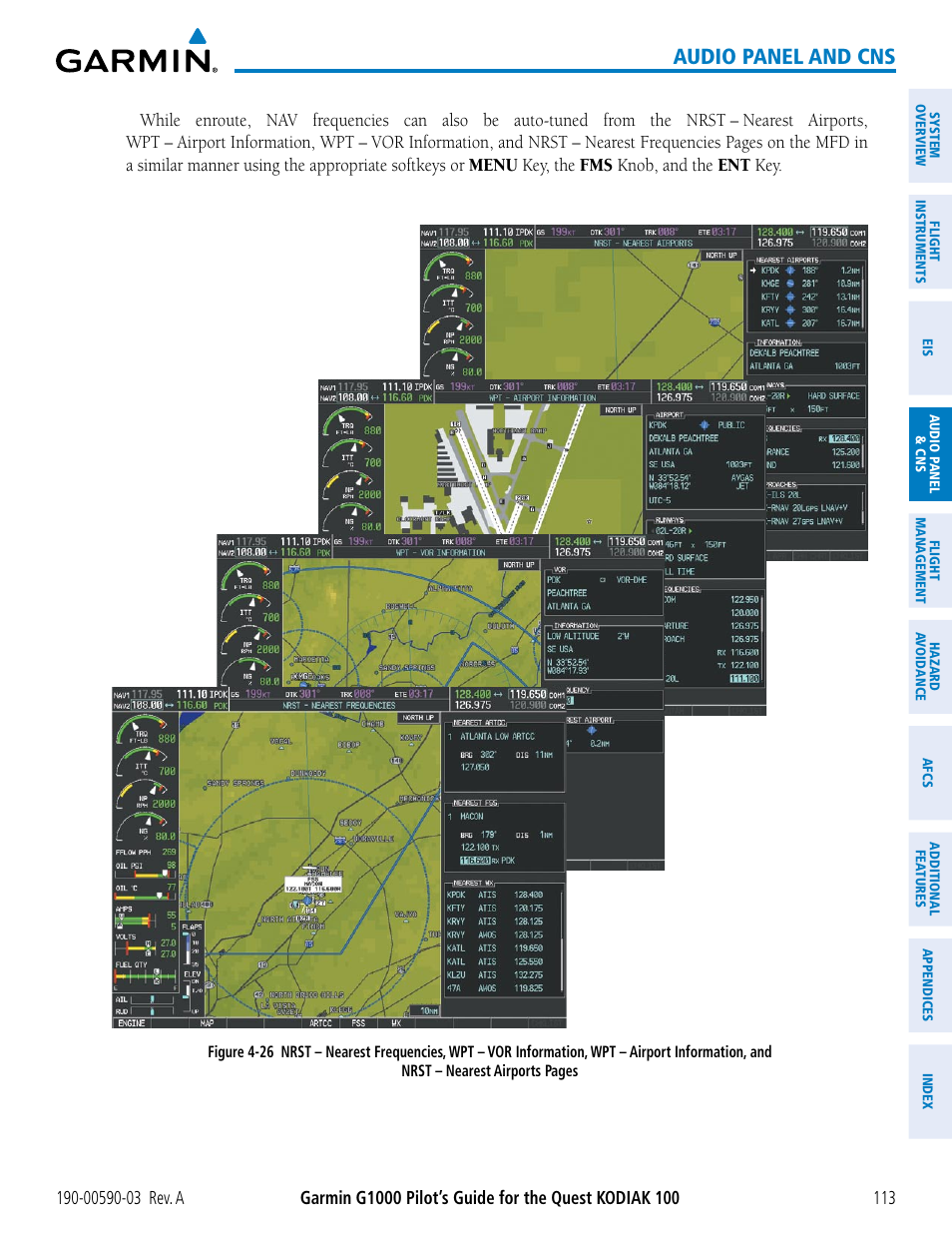 Audio panel and cns | Garmin G1000 Quest Kodiak User Manual | Page 125 / 502