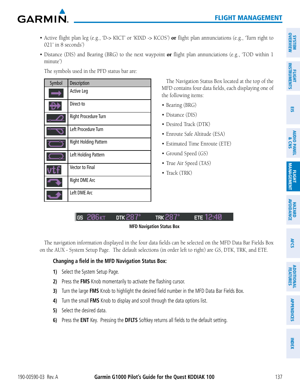 Flight management | Garmin G1000 Quest Kodiak User Manual | Page 149 / 502