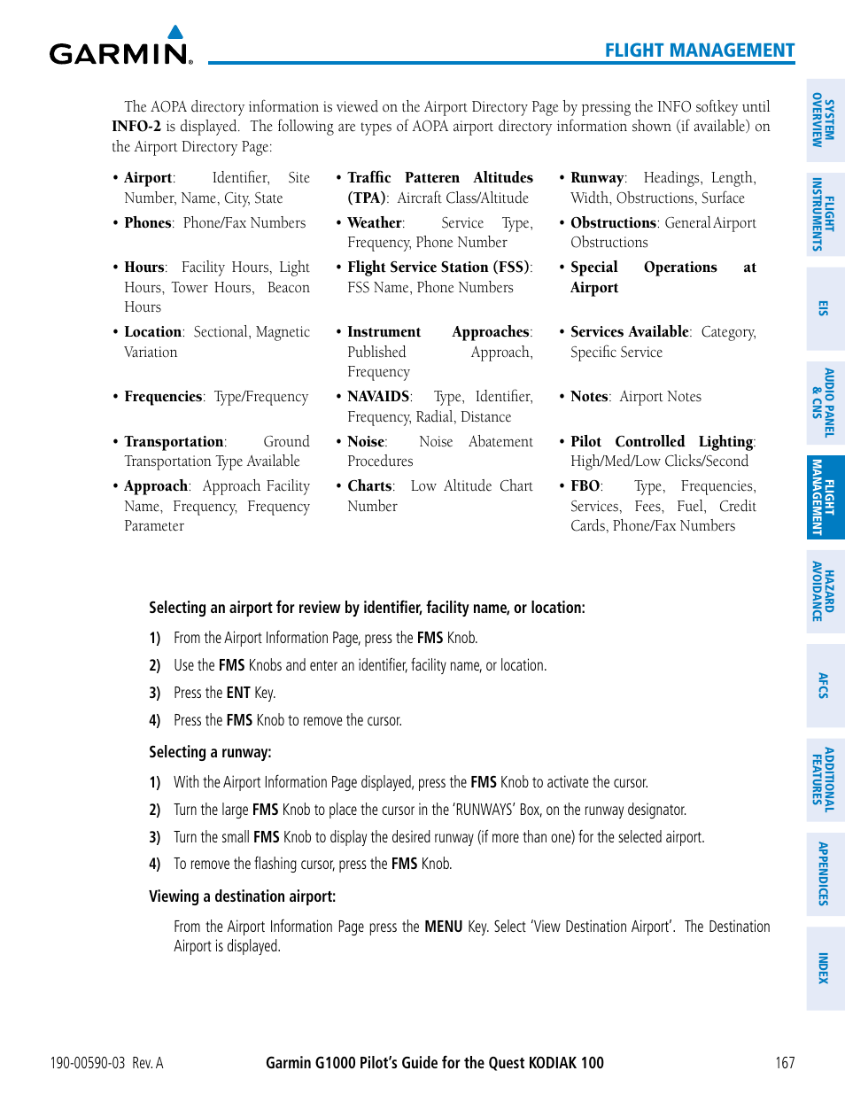 Flight management | Garmin G1000 Quest Kodiak User Manual | Page 179 / 502