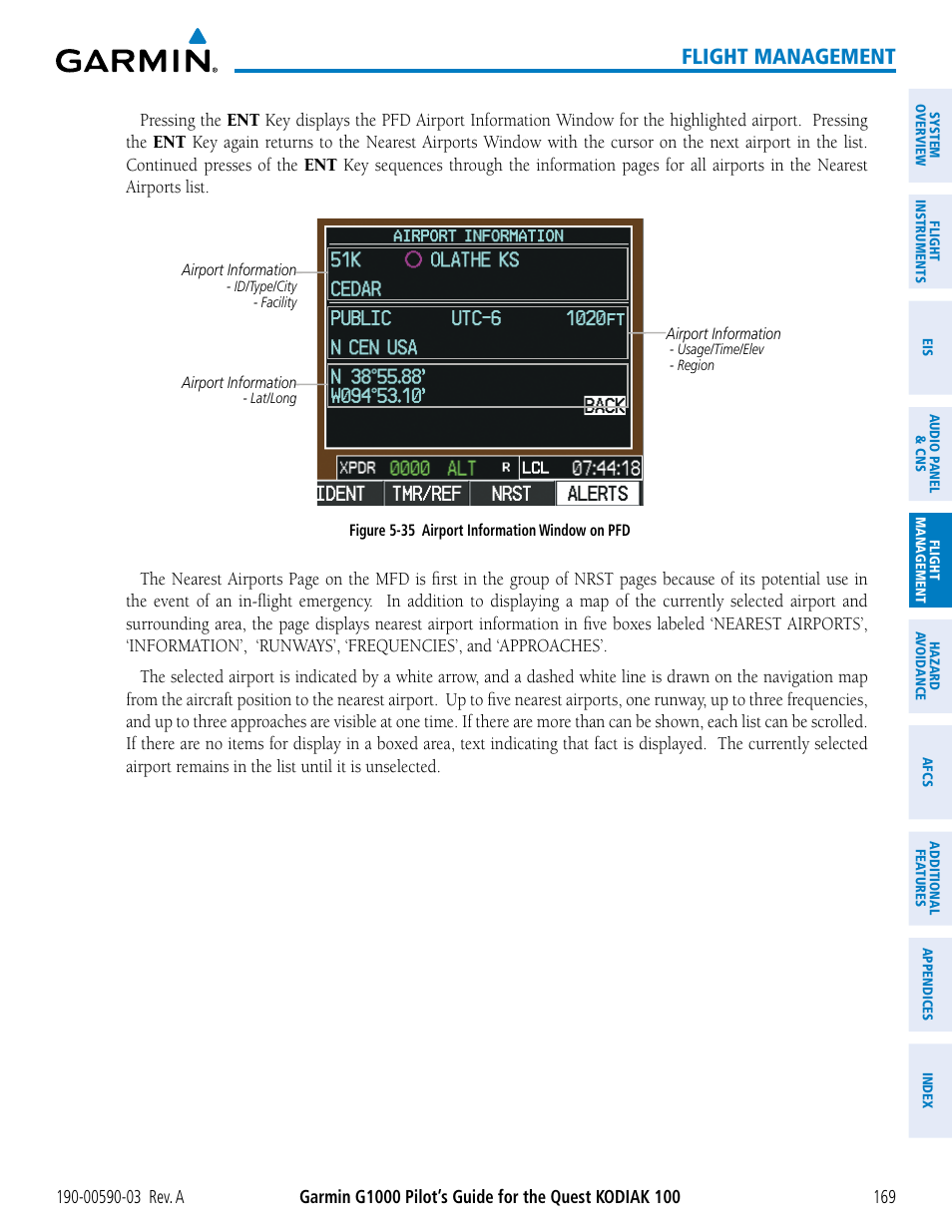 Flight management | Garmin G1000 Quest Kodiak User Manual | Page 181 / 502