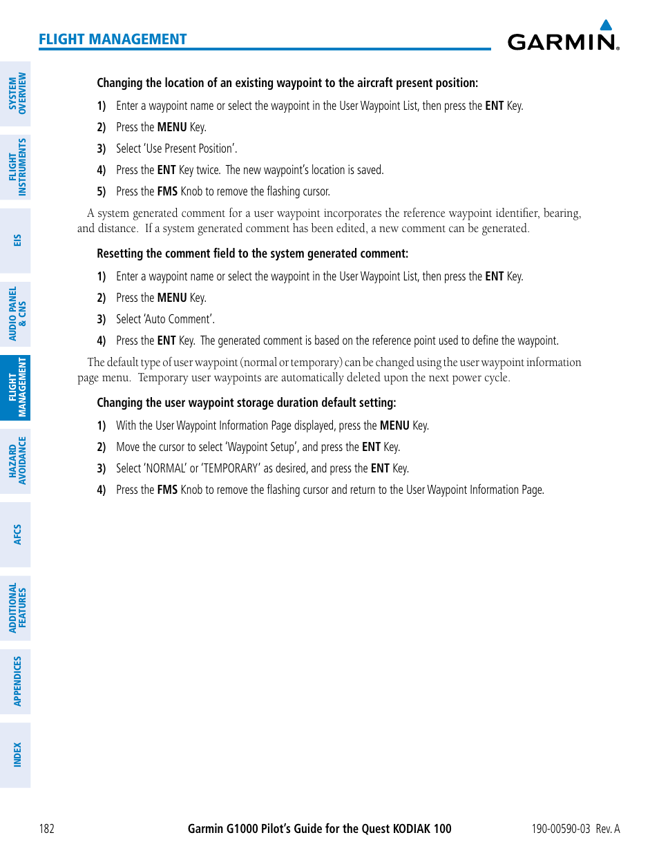 Flight management | Garmin G1000 Quest Kodiak User Manual | Page 194 / 502