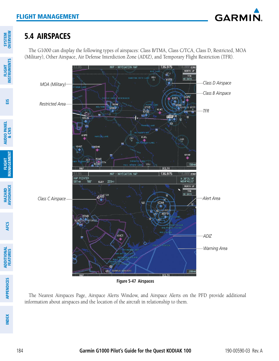 4 airspaces, Flight management | Garmin G1000 Quest Kodiak User Manual | Page 196 / 502