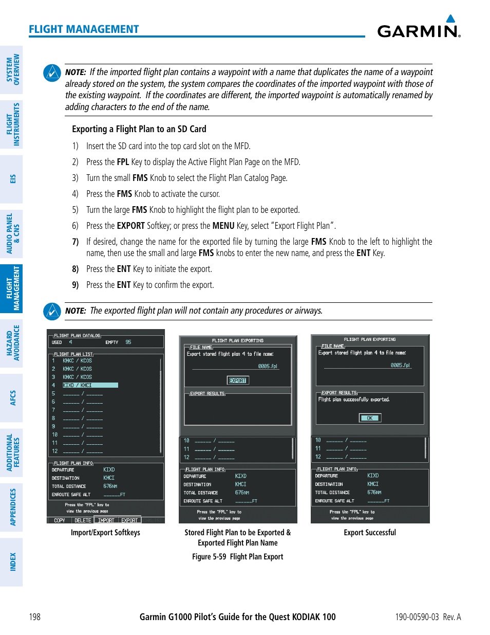 Flight management | Garmin G1000 Quest Kodiak User Manual | Page 210 / 502