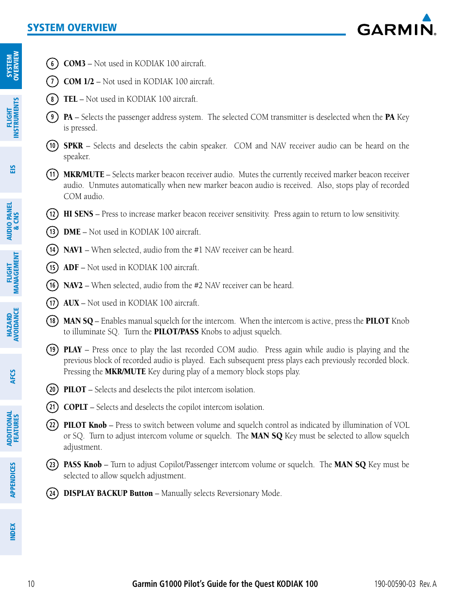 System overview | Garmin G1000 Quest Kodiak User Manual | Page 22 / 502