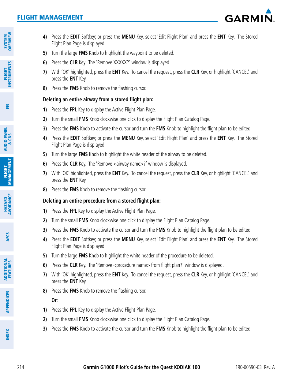 Flight management | Garmin G1000 Quest Kodiak User Manual | Page 226 / 502