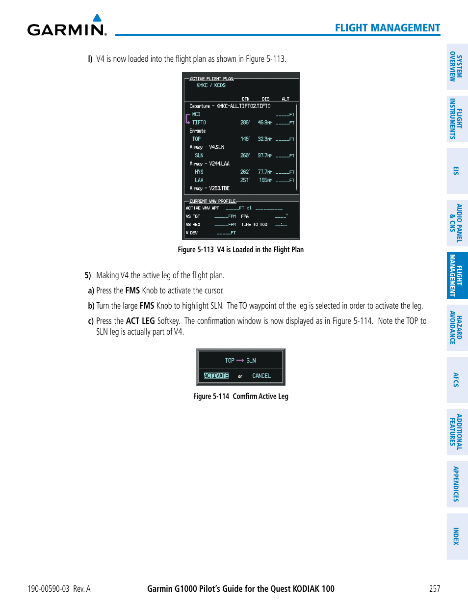 Flight management | Garmin G1000 Quest Kodiak User Manual | Page 269 / 502