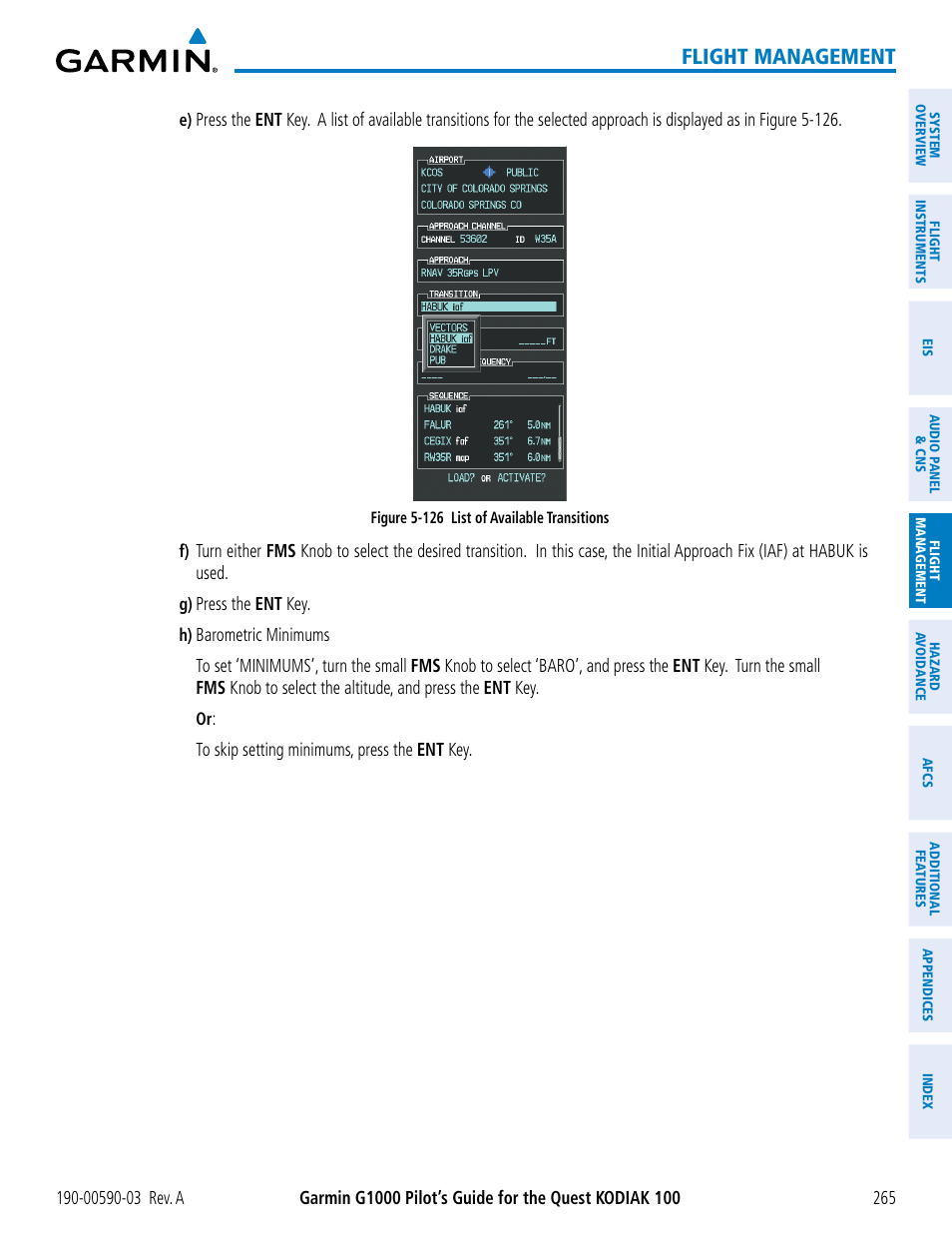 Flight management | Garmin G1000 Quest Kodiak User Manual | Page 277 / 502