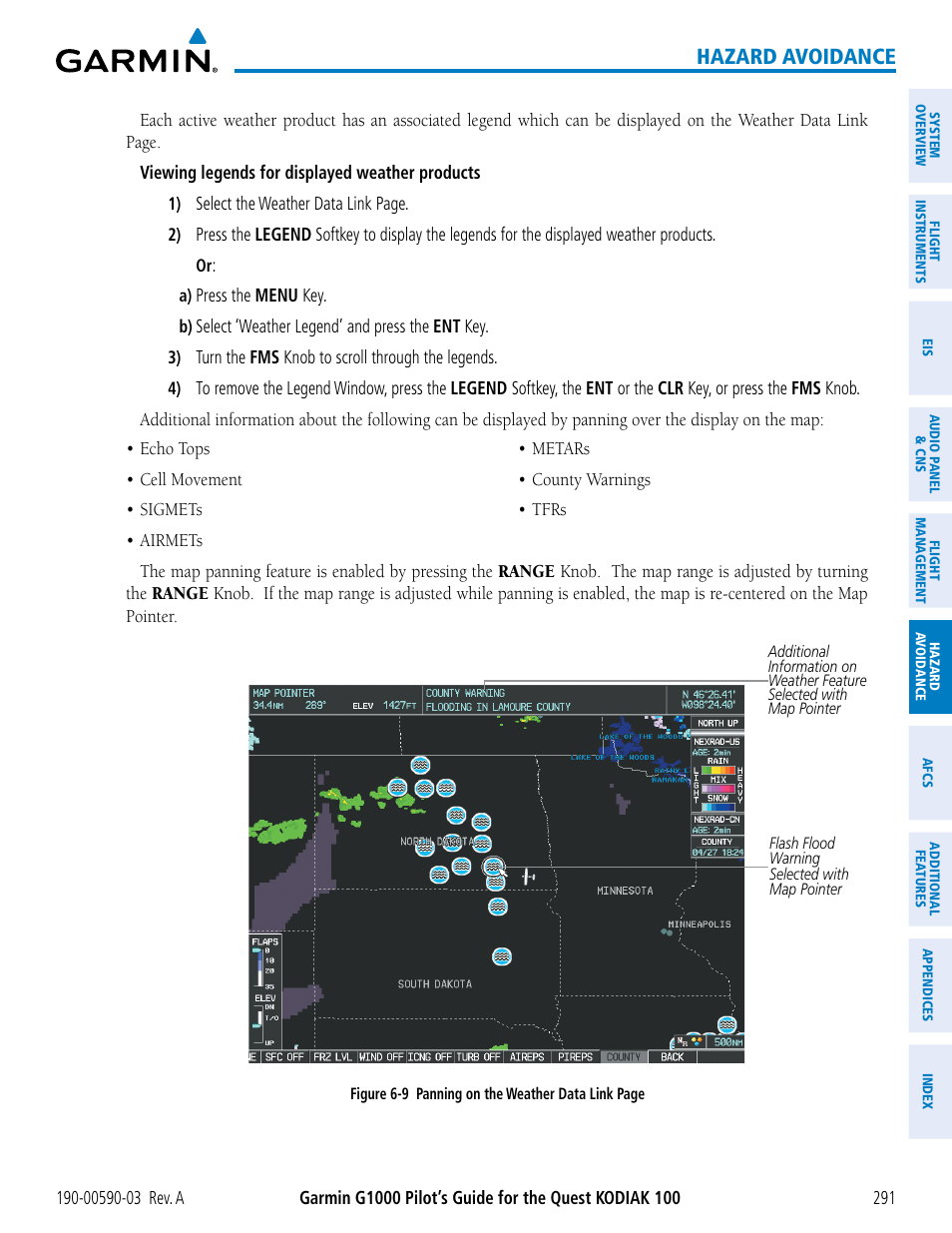 Hazard avoidance | Garmin G1000 Quest Kodiak User Manual | Page 303 / 502