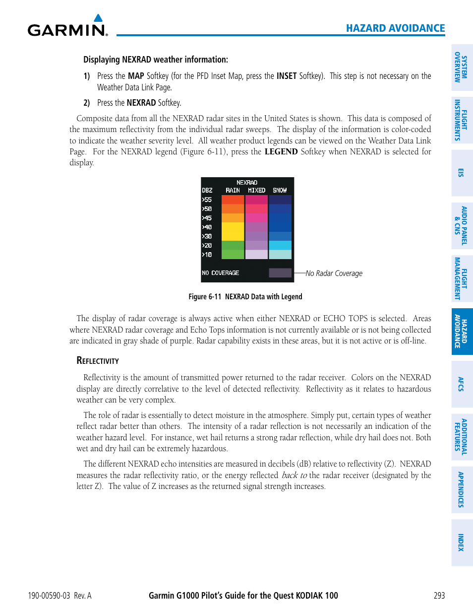 Hazard avoidance | Garmin G1000 Quest Kodiak User Manual | Page 305 / 502