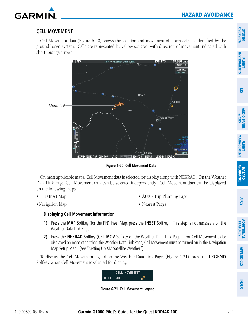 Hazard avoidance cell movement | Garmin G1000 Quest Kodiak User Manual | Page 311 / 502