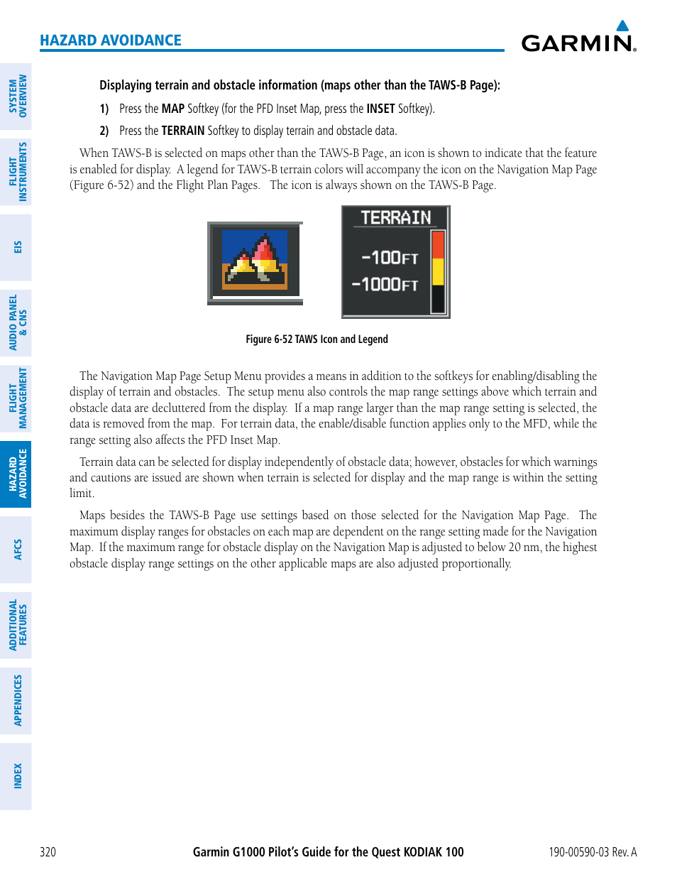 Hazard avoidance | Garmin G1000 Quest Kodiak User Manual | Page 332 / 502