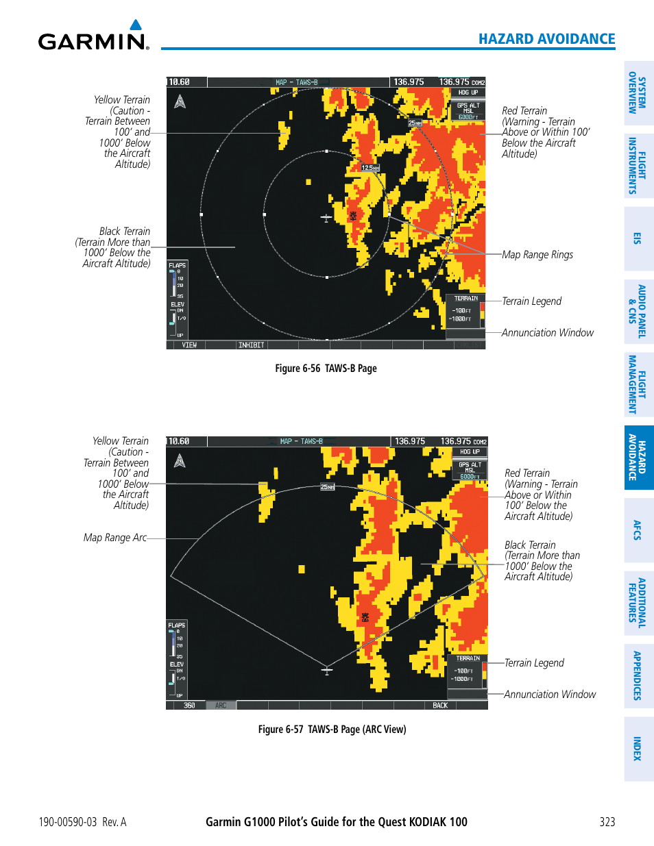 Hazard avoidance | Garmin G1000 Quest Kodiak User Manual | Page 335 / 502