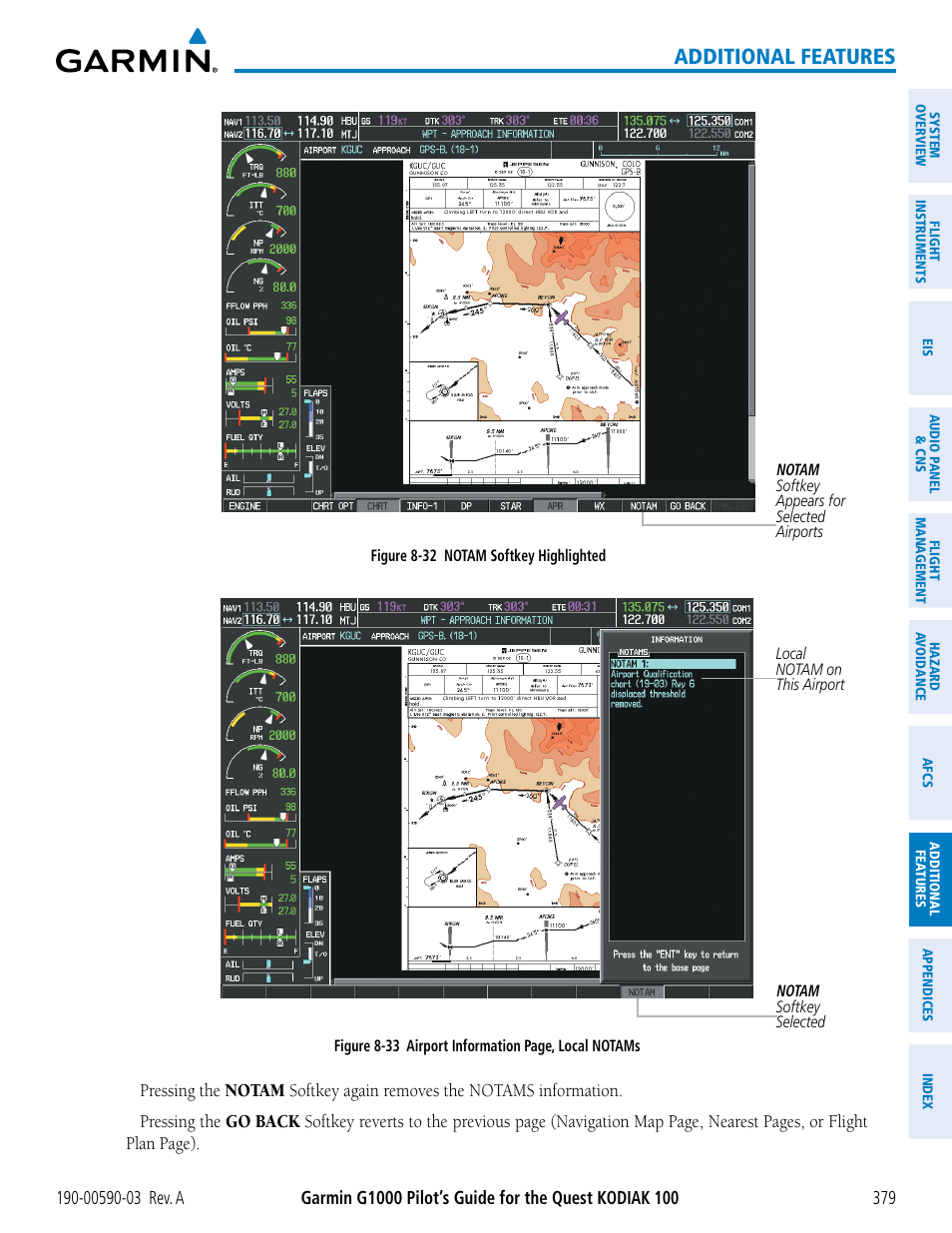 Additional features | Garmin G1000 Quest Kodiak User Manual | Page 391 / 502