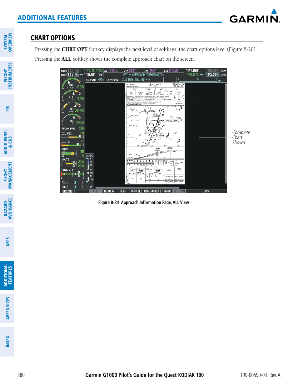 Chart options, Additional features | Garmin G1000 Quest Kodiak User Manual | Page 392 / 502