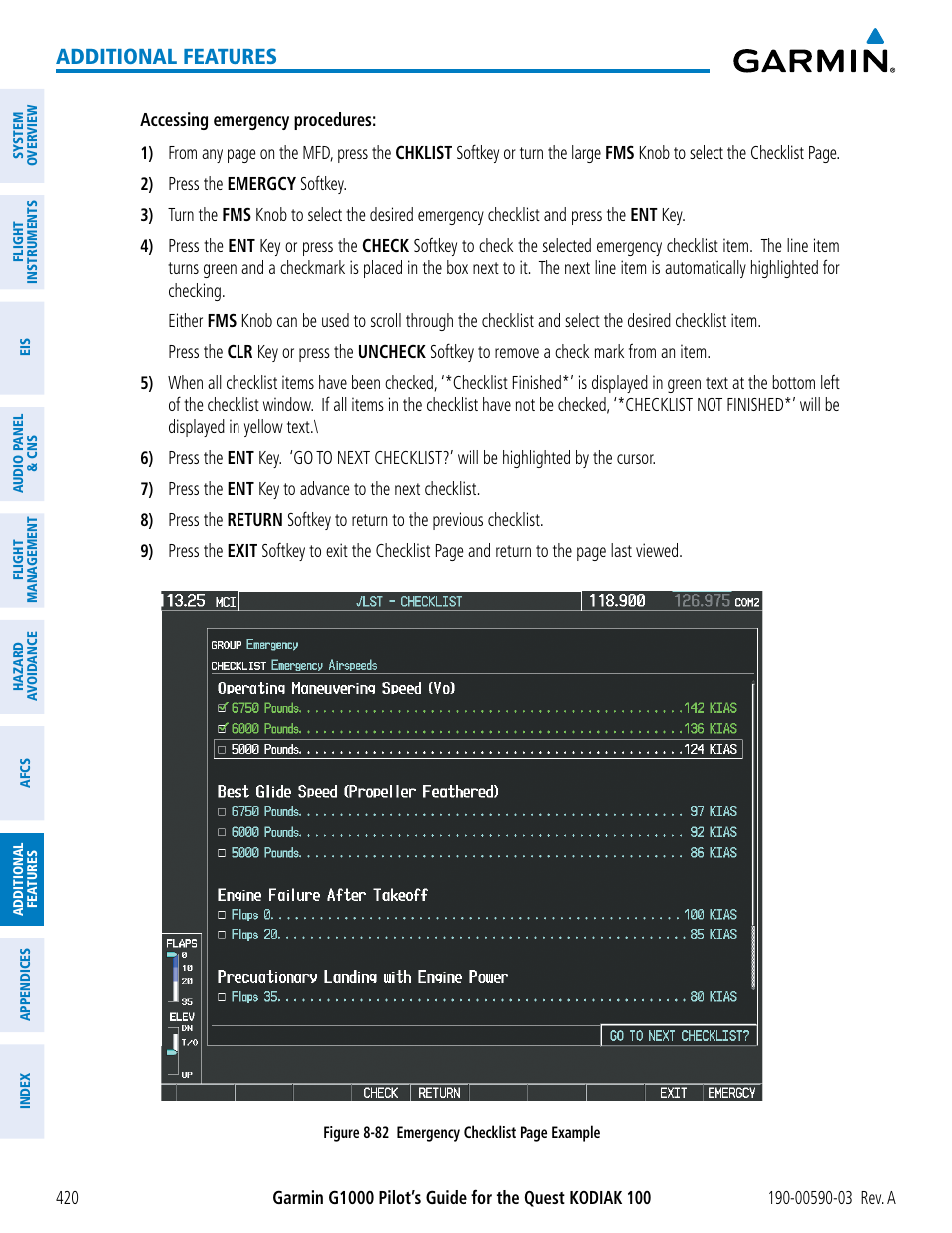 Additional features | Garmin G1000 Quest Kodiak User Manual | Page 432 / 502