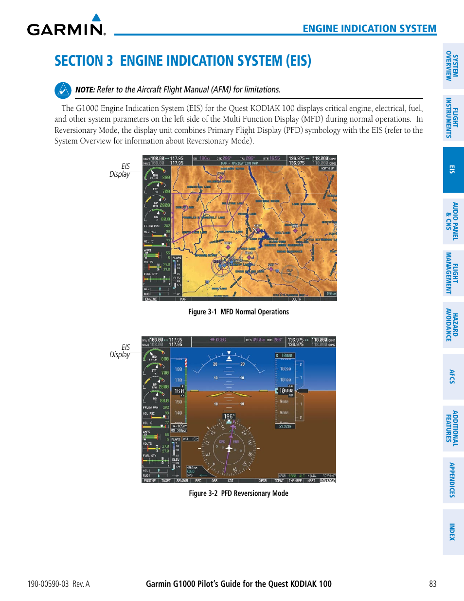 Section 3 engine indication system (eis), Engine indication system | Garmin G1000 Quest Kodiak User Manual | Page 95 / 502