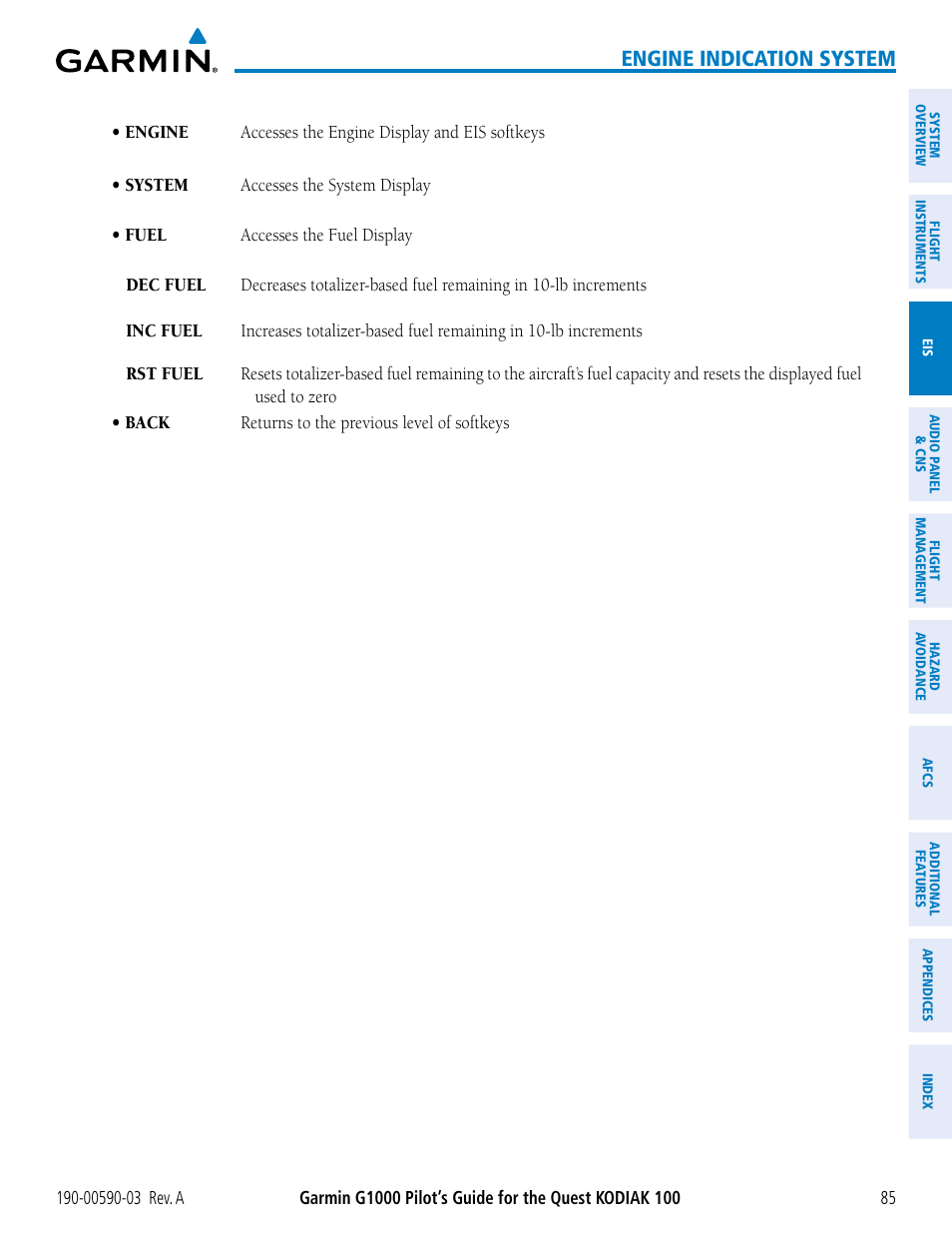 Engine indication system | Garmin G1000 Quest Kodiak User Manual | Page 97 / 502