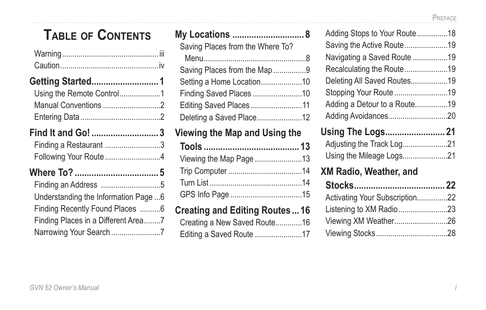 Garmin GVN 52 User Manual | Page 3 / 58