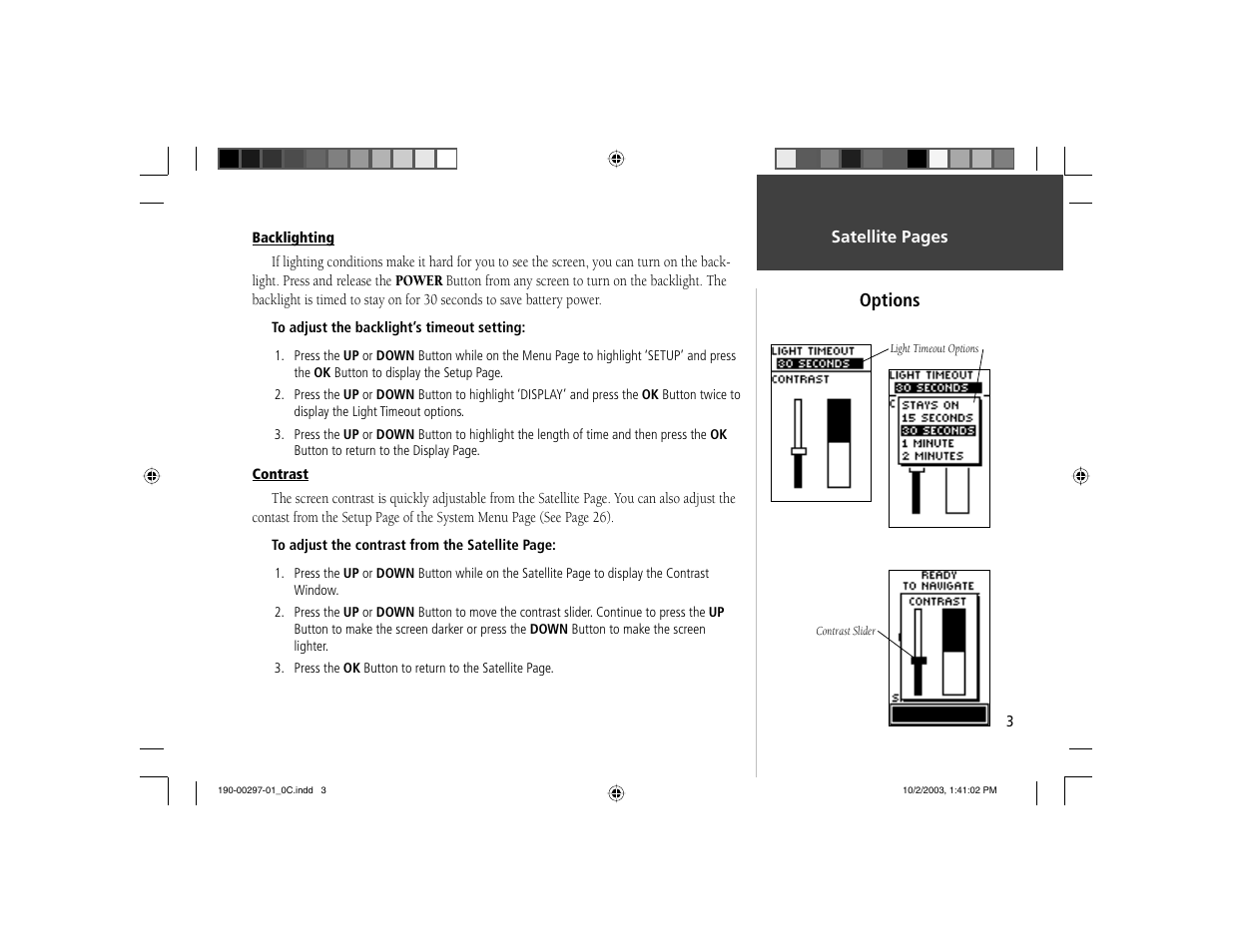 Options | Garmin Geko 201 User Manual | Page 11 / 52