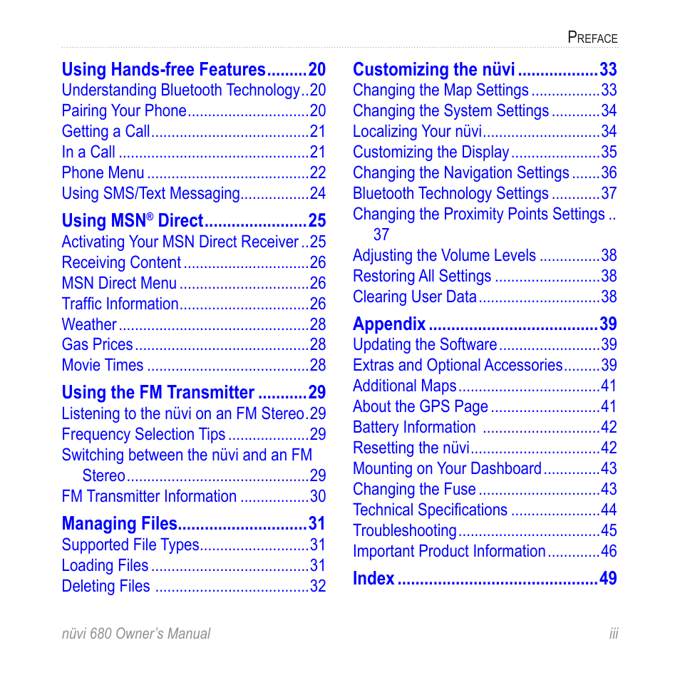 Garmin nuvi 680 User Manual | Page 5 / 60