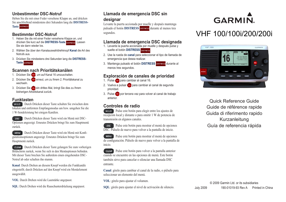 Garmin VHF 200 User Manual | 2 pages