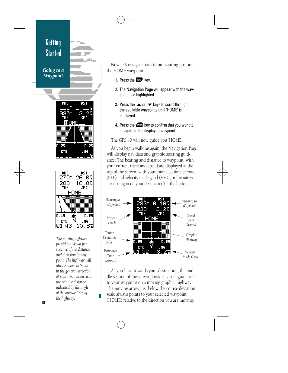 Getting started | Garmin GPS 40 User Manual | Page 16 / 67