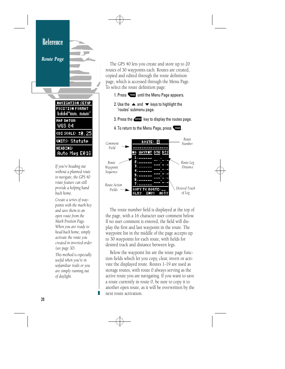 Reference | Garmin GPS 40 User Manual | Page 34 / 67