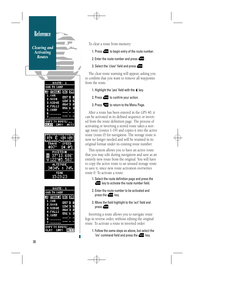 Reference | Garmin GPS 40 User Manual | Page 36 / 67