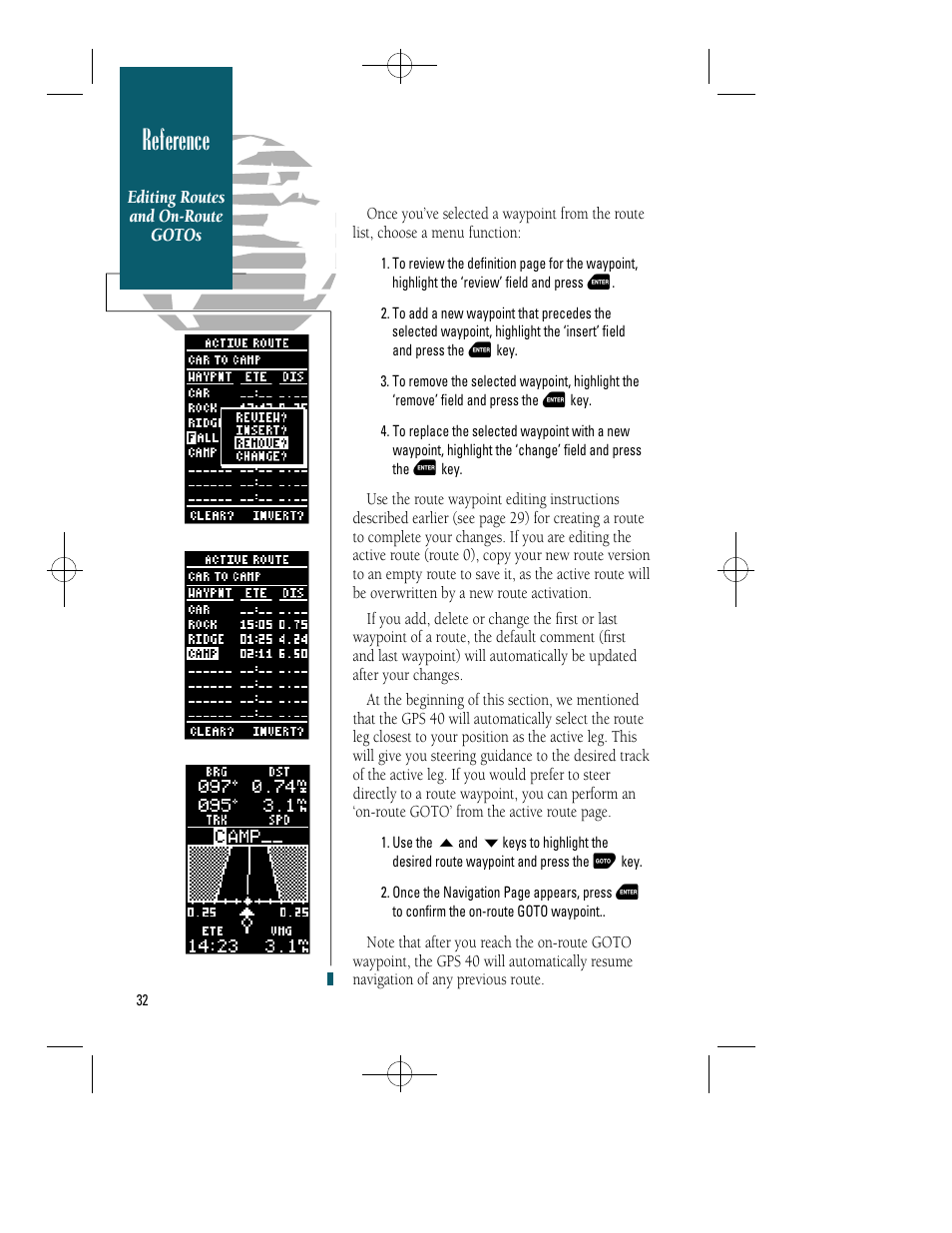 Reference | Garmin GPS 40 User Manual | Page 38 / 67