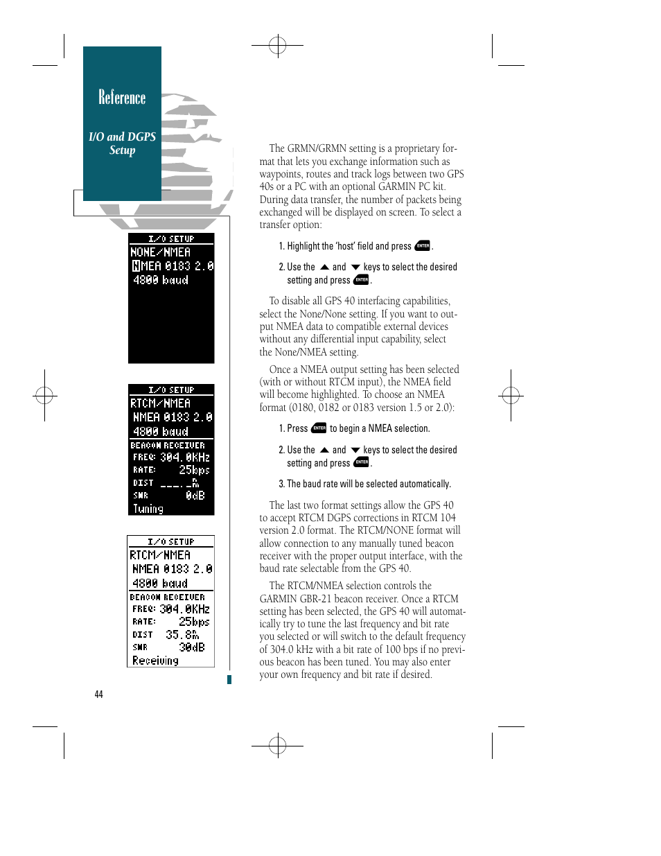 Reference | Garmin GPS 40 User Manual | Page 50 / 67