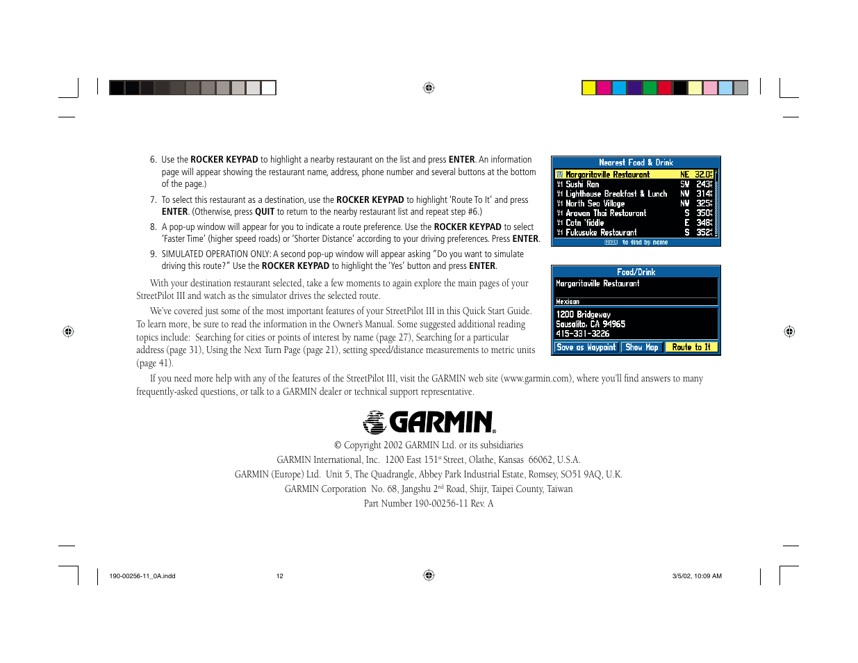 Garmin StreetPilot III User Manual | Page 12 / 12