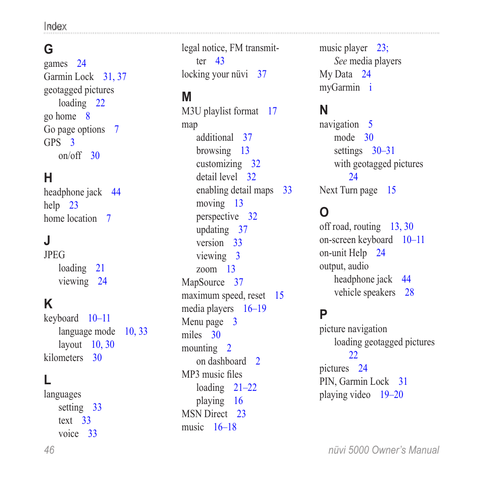 Garmin Nuvi 5000 User Manual | Page 52 / 56