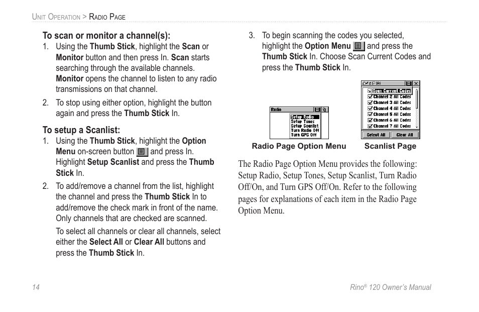 Garmin Rino 120 User Manual | Page 20 / 124