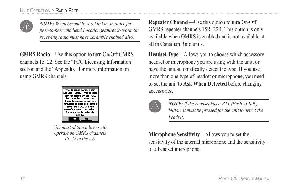 Garmin Rino 120 User Manual | Page 22 / 124