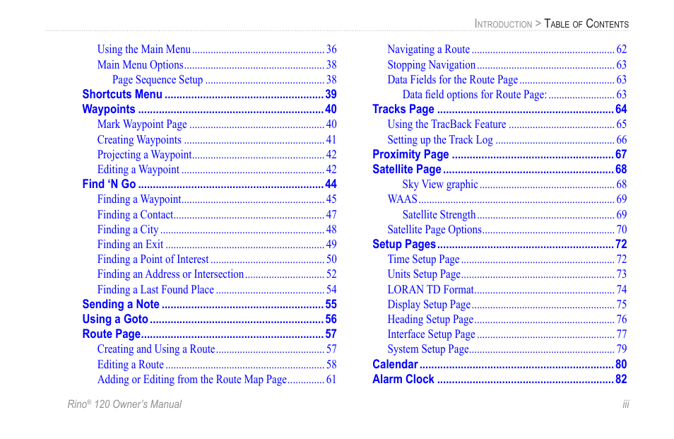 Garmin Rino 120 User Manual | Page 5 / 124