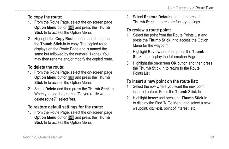 Garmin Rino 120 User Manual | Page 65 / 124