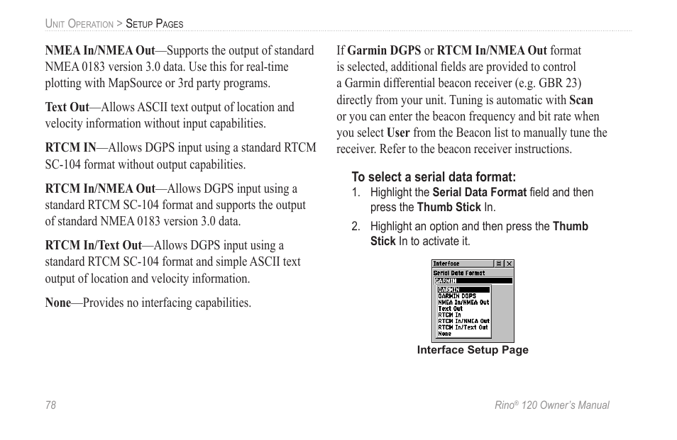 Garmin Rino 120 User Manual | Page 84 / 124