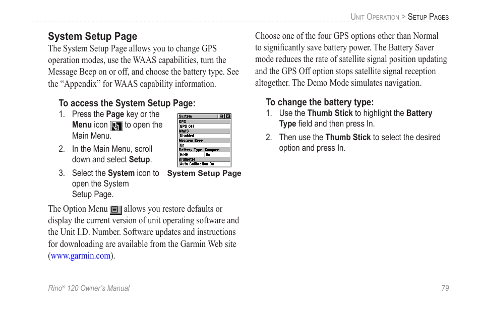 Garmin Rino 120 User Manual | Page 85 / 124