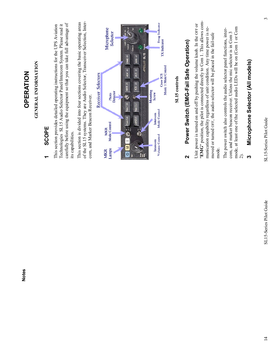 Opera t ion | Garmin SL15M User Manual | Page 3 / 8