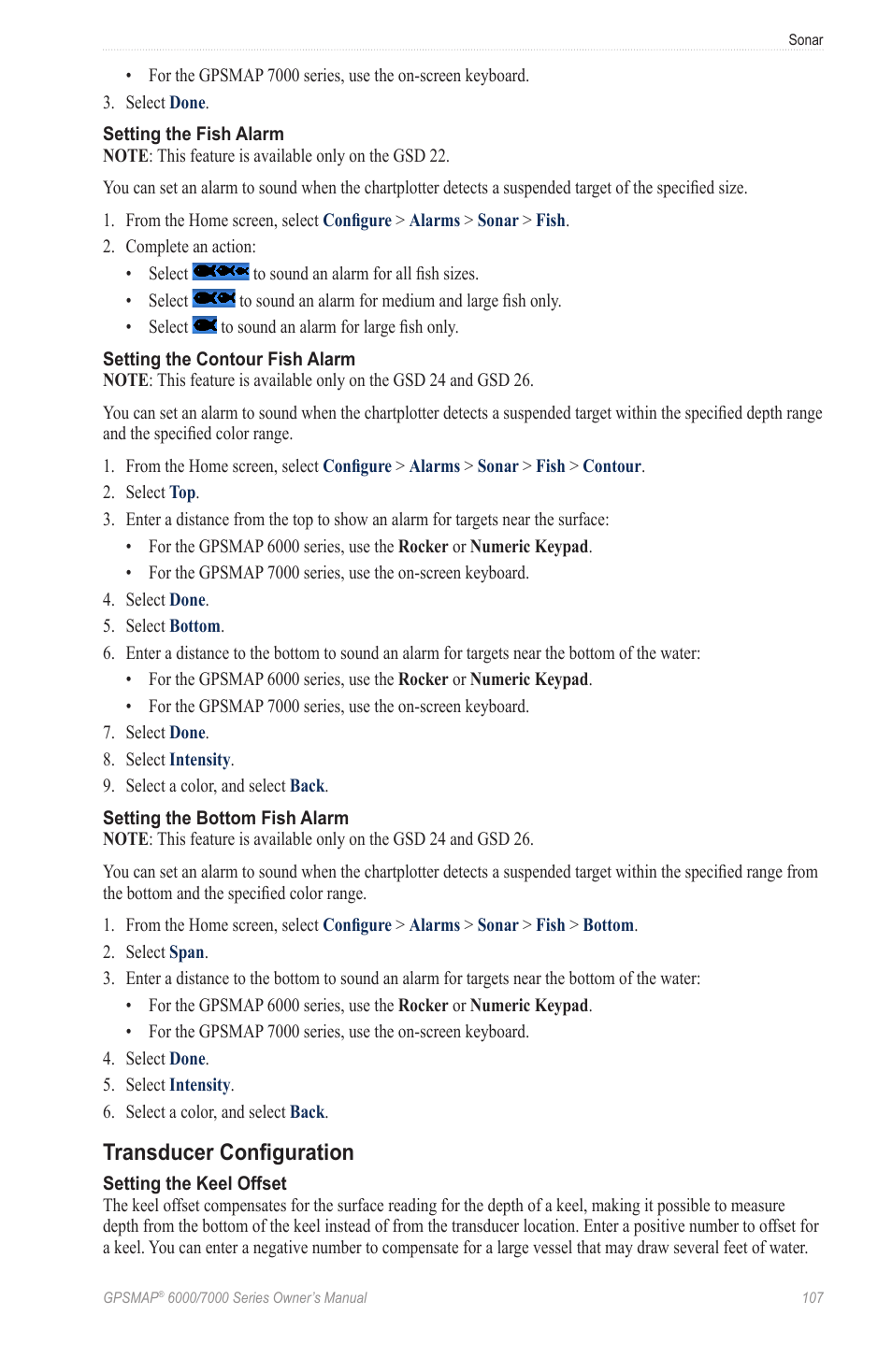 Transducer configuration | Garmin GPSMAP 7215 User Manual | Page 113 / 136