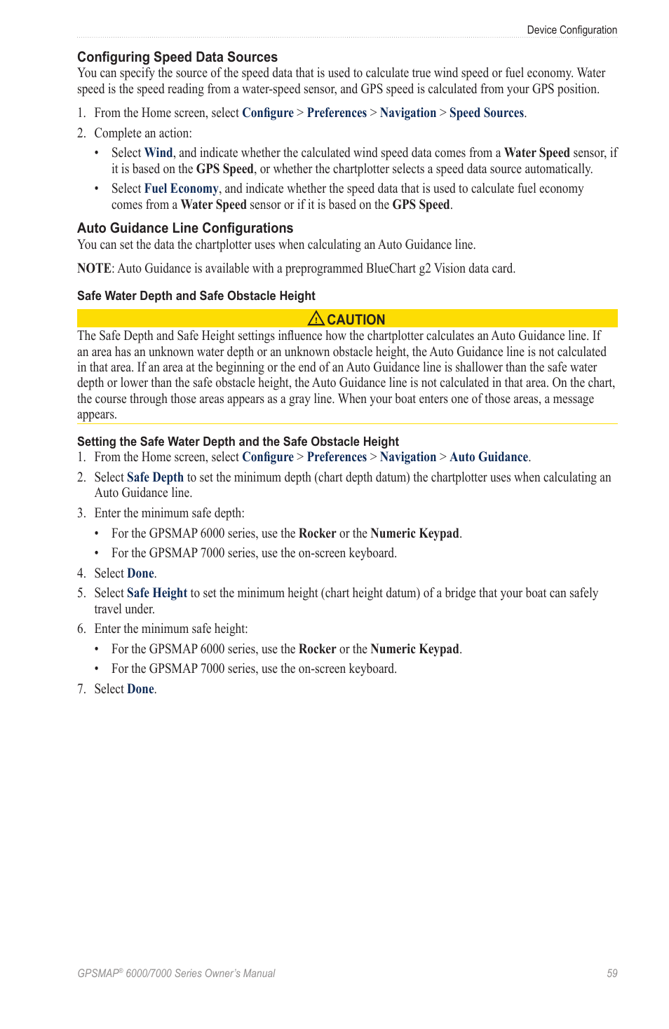 Auto guidance setting, See “auto guidance line configurations, Height settings | Minimum safe obstacle height settings | Garmin GPSMAP 7215 User Manual | Page 65 / 136