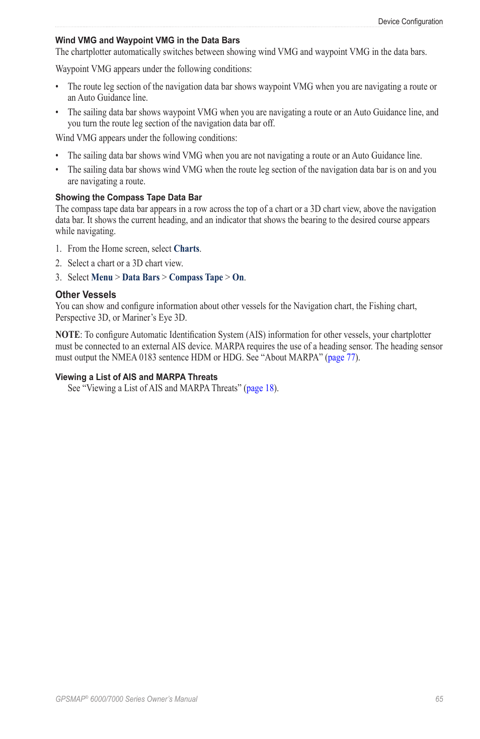 Ape data bar | Garmin GPSMAP 7215 User Manual | Page 71 / 136