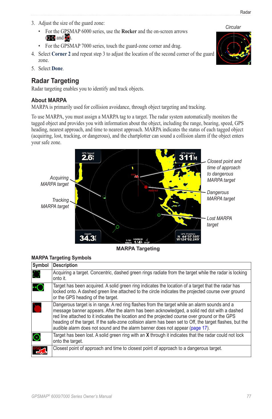 Radar targeting | Garmin GPSMAP 7215 User Manual | Page 83 / 136
