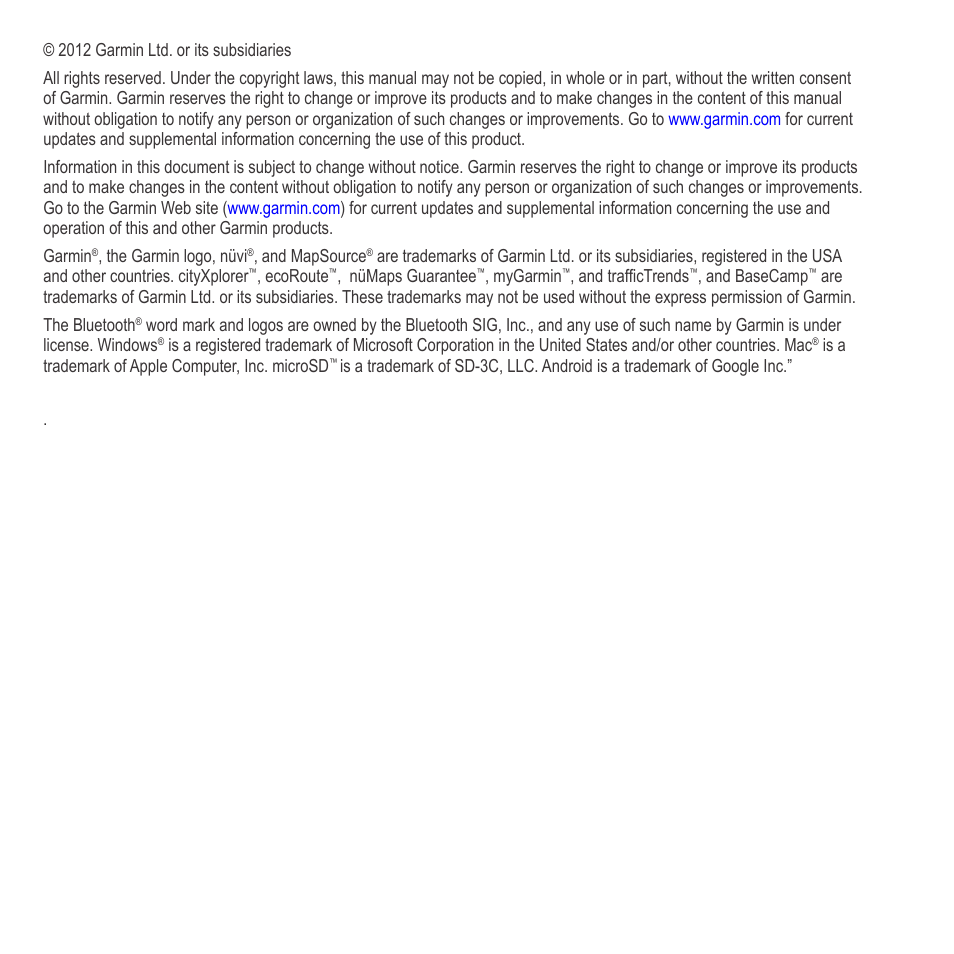 Garmin nuvi 2585TV User Manual | Page 2 / 48
