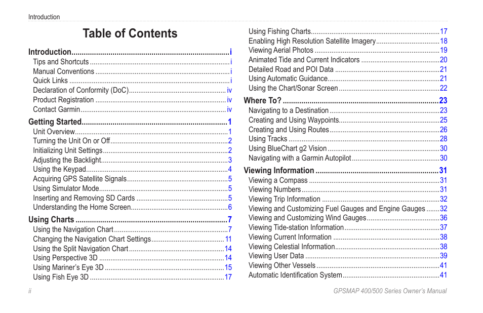 Garmin GPSMAP 526s User Manual | Page 4 / 84