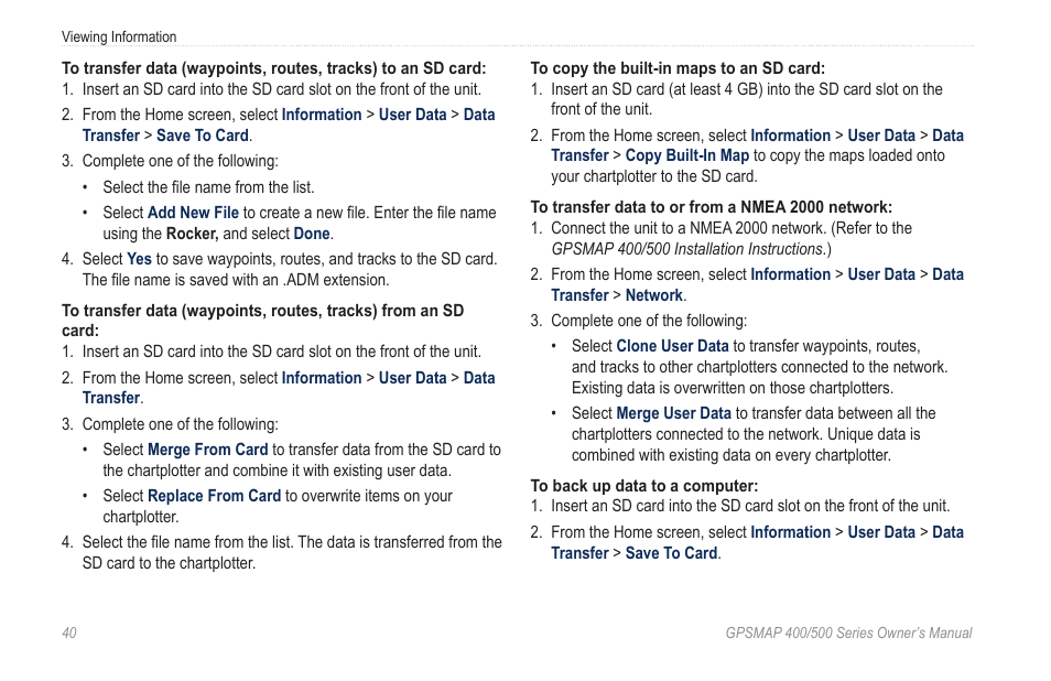 Garmin GPSMAP 526s User Manual | Page 46 / 84