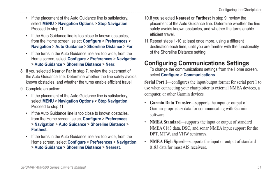 Configuring communications settings | Garmin GPSMAP 526s User Manual | Page 57 / 84